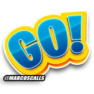 👊 GO! go, exclamation, blue, yellow, motivational telegram sticker