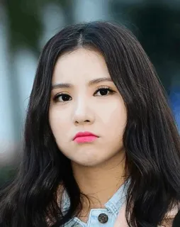 😞 mulher, retrato, coreana, feminino, séria, menina telegram sticker