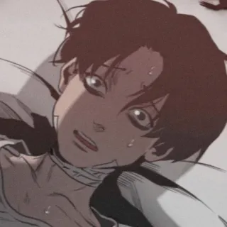 😰 anime, spaventato, ferito, personaggio, manga telegram sticker