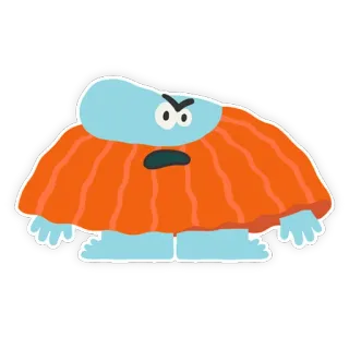😧 monstro, desenho animado, zangado, personagem, azul, laranja telegram sticker