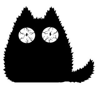 😱 Katze, erschöpft, Cartoon, Tier, schwarz telegram sticker