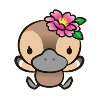 🤸 platipus, binatang, stiker, bunga, kartun, imut telegram sticker