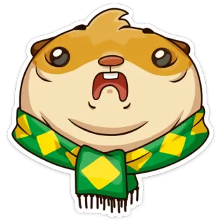 😫 criceto, animale, sciarpa, cartone animato, carino, roditore telegram sticker