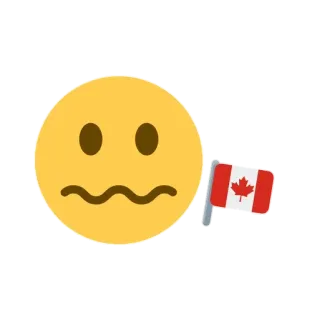 😖 Emoji, Canadá, Bandera canadiense, Expresión, Cara telegram sticker