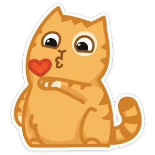 😘 chat, amour, bisou, mignon, cœur telegram sticker