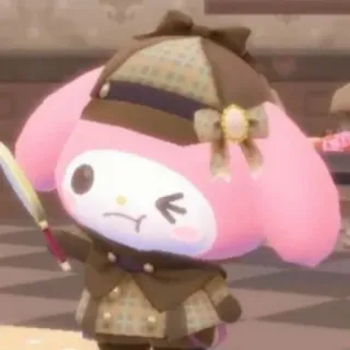 🤔 My Melody My Melody, Detective, Dibujos animados, Lindo, Rosa, Animal telegram sticker