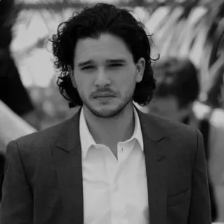 🌪 Jon Snow Game of Thrones Кит Харингтон, актер, черно-белый, портрет, знаменитость telegram sticker
