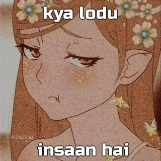 🙂 kya lodu
insaan hai อนิเมะผู้หญิง, การ์ตูน, คำดูถูก, ภาษาฮินดี, หยาบคาย telegram sticker