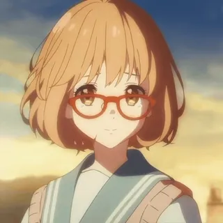 🍧 anime, girl, red glasses, character, cute whatsapp sticker