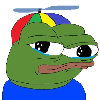 😢 Pepe the Frog Meme, Triste, Llorando, Pepe, Rana telegram sticker