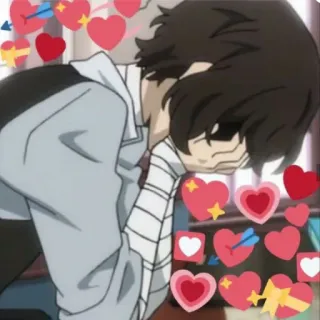 😳 Anime, Coeurs, Amour, Triste, Bandages telegram sticker
