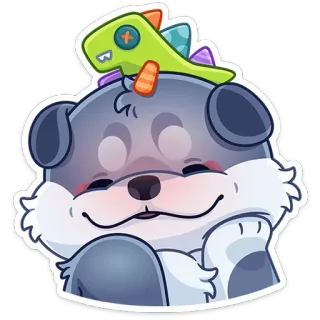 😊 anjing, dinosaurus, lucu, stiker, kartun, hewan telegram sticker