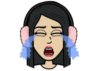 😭 traurig, weinen, tränen, bitmoji, avatar, cartoon, emotion, verärgert telegram sticker