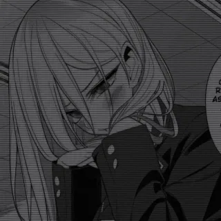 🤍 anime, sad, crying, manga, emotional, girl telegram sticker