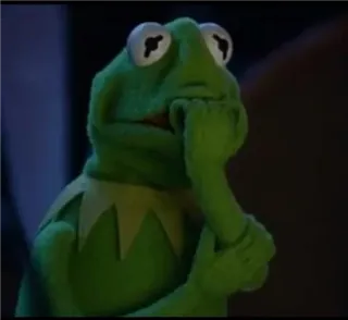 😰 Kermit Kermit la rana, Marioneta, Muppets, Pensando, Meme, Rana telegram sticker