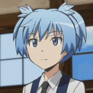 😊 Nagisa Shiota Assassination Classroom anime, character, assassination classroom, nagisa shiota, blue hair, cute telegram sticker