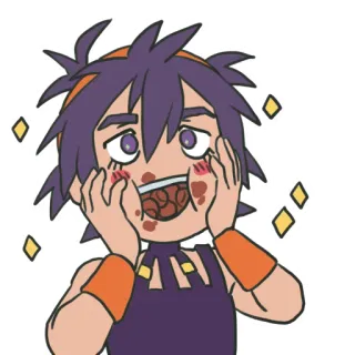 🍫 Anime, Dessin animé, Excité, Joyeux, Mignon, Personnage telegram sticker
