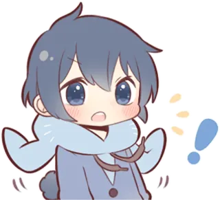 ❗ Аниме, Мультфильм, Милый, Стикер, Чиби, Каваий, Восклицание telegram sticker