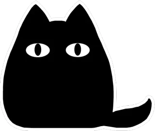 😶 Katze, schwarze Katze, Tier, Aufkleber, Cartoon, süß telegram sticker