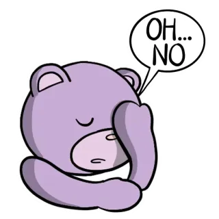 ✌️ OH... NO ours, triste, mignon, dessin animé, facepalm, oh non telegram sticker