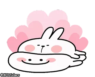 🤗 @MHStickers うさぎ, アニメ, かわいい, ピンク, 動物 whatsapp sticker