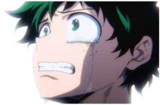 😭 Izuku Midoriya My Hero Academia 动漫, 哭泣, 伤心, 男孩, 绿谷, 出久, 英雄 telegram sticker