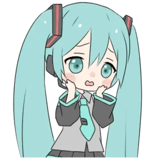 😀 Hatsune Miku Anime, Vocaloid, Kawaii, Lucu, Manga, Jepang telegram sticker