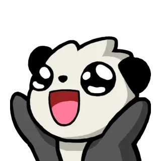 😃 แพนด้า, น่ารัก, มีความสุข, สัตว์, การ์ตูน, สติกเกอร์ telegram sticker