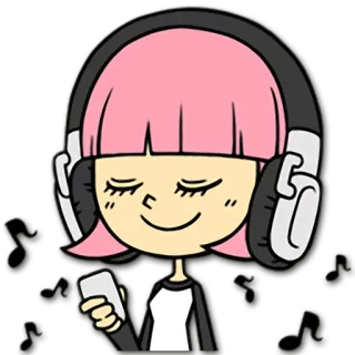 🎶 music, headphones, listening, cartoon telegram sticker