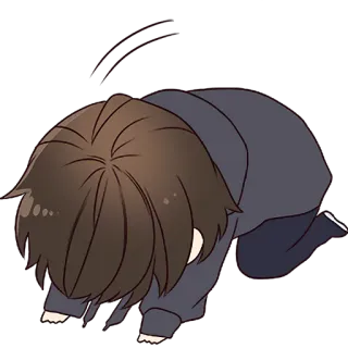 😌 Anime, Chibi, Llorando, Triste, Deprimido, Emocional, Personaje telegram sticker