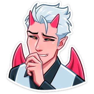 🤨 démon, diable, cornes, animé, dessin animé, autocollant whatsapp sticker