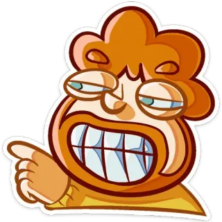 😁 cartoon, character, expression, funny, orange hair telegram sticker