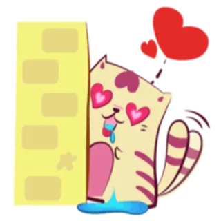 😍 gato, corazones, amor, dibujos animados, pegatina, lindo telegram sticker
