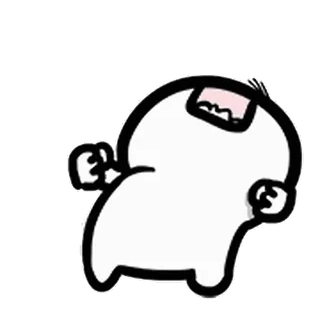 👊 Cartoon, Figur, Sticker, Weiß, Niedlich, Wütend whatsapp sticker