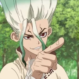 🥬 Ishigami Senku Dr. Stone Аниме, Персонаж, Доктор Стоун, Ишигами Сэнку, Сэнку whatsapp sticker