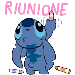 🐨 Stitch RIUNIONE stitch, lilo and stitch, alien, cartoon, disney, crayon, riunione, meeting telegram sticker