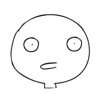😦 desenho animado, personagem, ilustração, minimalista, rabisco, rosto telegram sticker