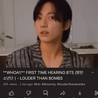 🎈 LOUDER THAN BOMBS **WHOA!!** FIRST TIME HEARING BTS (방탄 소년단) - LOUDER THAN BOMBS BTS, K-Pop, Musik, Lied, BTS (방탄 소년단) whatsapp sticker