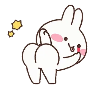😜 กระต่าย, น่ารัก, การ์ตูน, ตลก, ขำขัน, ก้าวร้าว telegram sticker