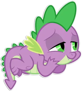 🙂 Spike My Little Pony dragon, cartoon, cute, purple, spike, my little pony telegram sticker