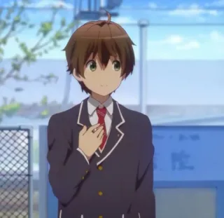 🍫 Anime, Personaje, Uniforme escolar, Chico, Dibujos animados, Animación telegram sticker