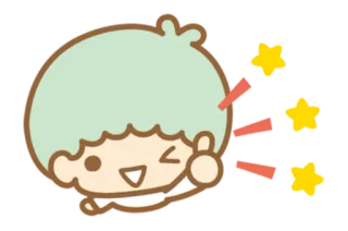 👍 Kiki Kiki e Lala, Little Twin Stars, Sanrio, kawaii, fofo, estrelas, piscadela telegram sticker