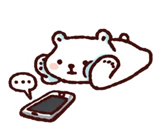 🐻 bear, phone, cartoon, cute, animal whatsapp sticker