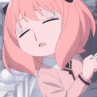 😥 Anya Forger Spy × Family Anime, Kartun, Spy Family, Anya Forger, Karakter, Rambut pink, Imut, Khawatir telegram sticker