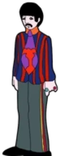 😞 Ringo Starr Yellow Submarine Ringo Starr, The Beatles, Yellow Submarine, cartoon, animation, character telegram sticker