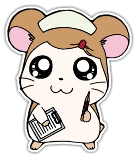 🐹 медсестра, хомяк, милый, мультфильм, животное telegram sticker
