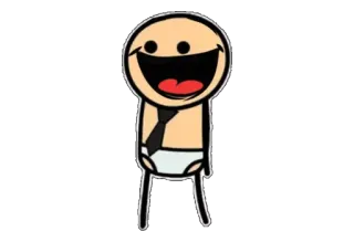 😂 漫画, キャラクター, 面白い, ユーモア, ネクタイ, おむつ telegram sticker