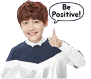 👍 Be Positive! positivo, otimista, alegre, polegar para cima, incentivo telegram sticker