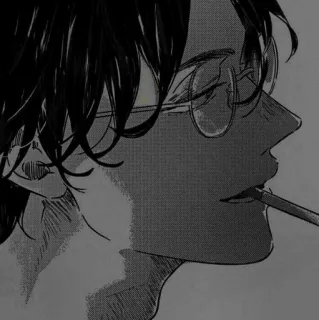 ⚓️ anime, manga, person, glasses, smoking telegram sticker