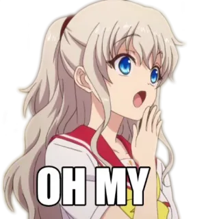 😯 OH MY Anime, Surpreso/a, Exclamação, Oh meu Deus, Mulher, Chocado/a telegram sticker